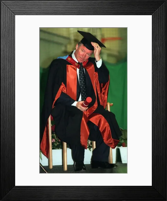 Framed Print : Alex Ferguson March 1998 receives his fourth Honourary degree