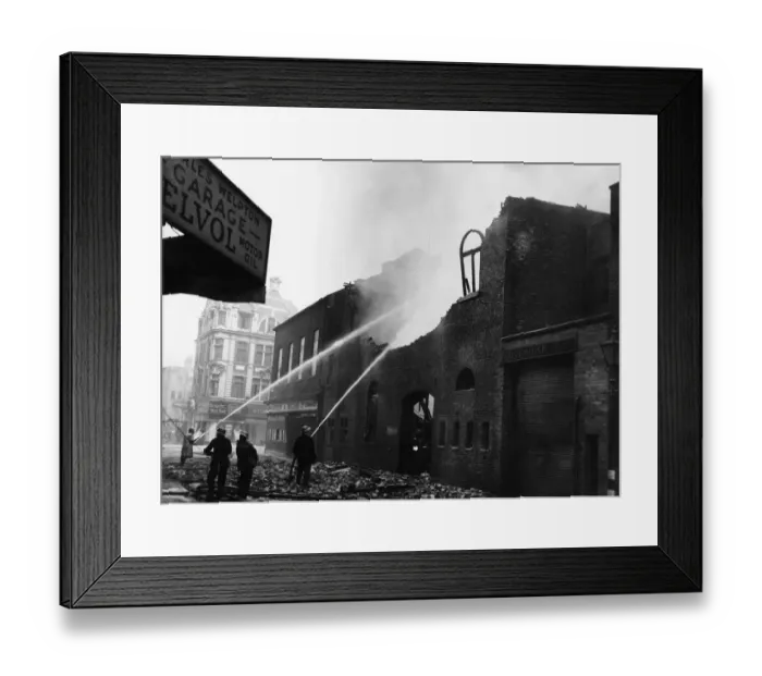 Framed Print : Firemen dampening down Mateer & Nelson on Chapel Street Framed Print : Firemen dampening down Mateer & Nelson on Chapel Street