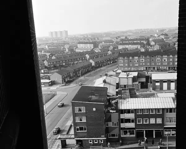 Broad Lane in Kirkby, Liverpool. 18th March 1965