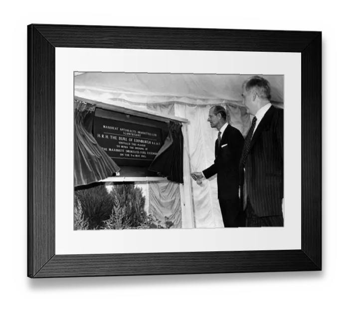 Framed Print : Prince Philip, Duke of Edinburgh opens the extension to the Maxiheat Anthracite Framed Print : Prince Philip, Duke of Edinburgh opens the extension to the Maxiheat Anthracite