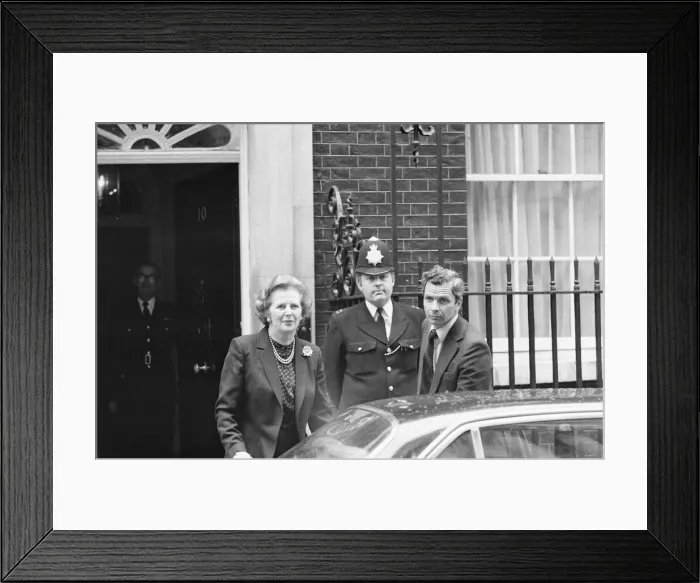 Framed Print : Margaret Thatcher PM pictured outside Downing Street, London, Wednesday 7th April 1982