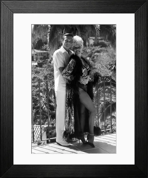 Framed Print : Julie Goodyear on holiday in Puerto Vallarta, Mexico with husband Richard Skrob