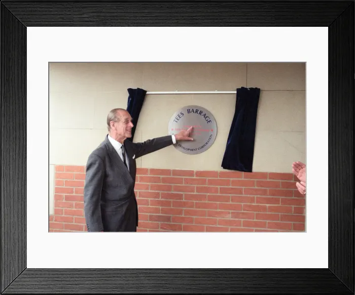 Framed Print : Prince Philip, Duke of Edinburgh, visiting Tees Barrage for its official opening Framed Print : Prince Philip, Duke of Edinburgh, visiting Tees Barrage for its official opening