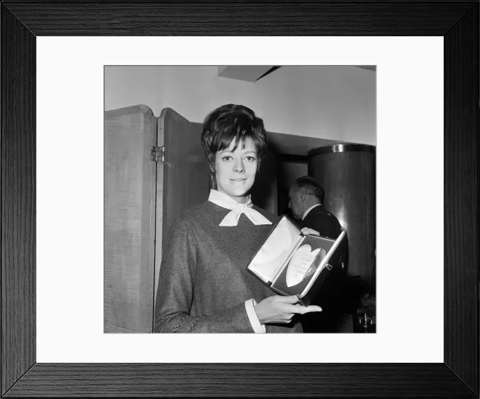 Framed Print : Maggie Smith at the Variety Club Awards, where she was presented with an award for film