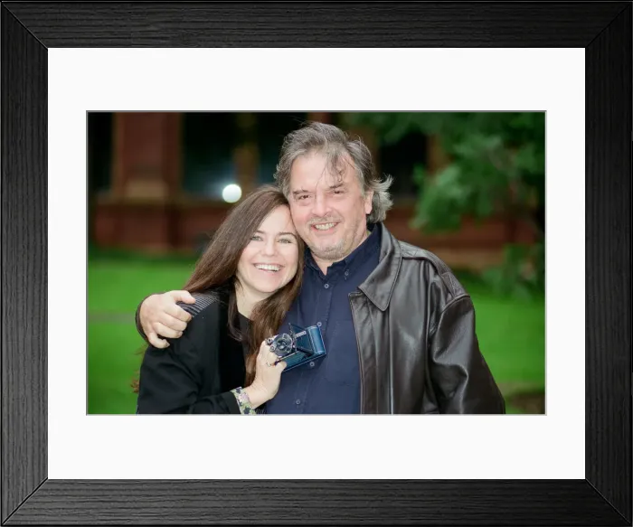 Framed Print : Koo Stark and David Bailey. 25th September 1997 Framed Print : Koo Stark and David Bailey. 25th September 1997