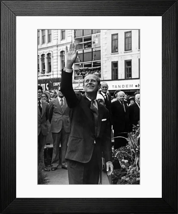 Framed Print : Prince Philip visits Stockton, Cleveland. 14th July 1977 Framed Print : Prince Philip visits Stockton, Cleveland. 14th July 1977