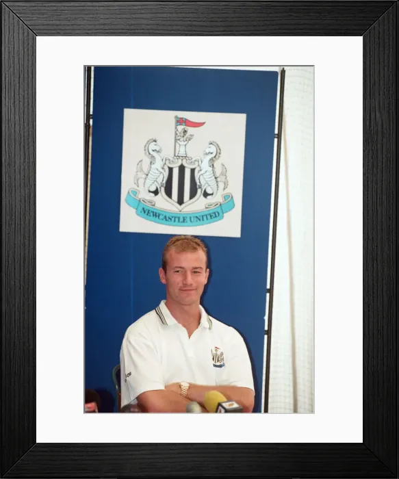 Framed Print : Alan Shearer at a charity shield press conference. 9th August 1996 Framed Print : Alan Shearer at a charity shield press conference. 9th August 1996