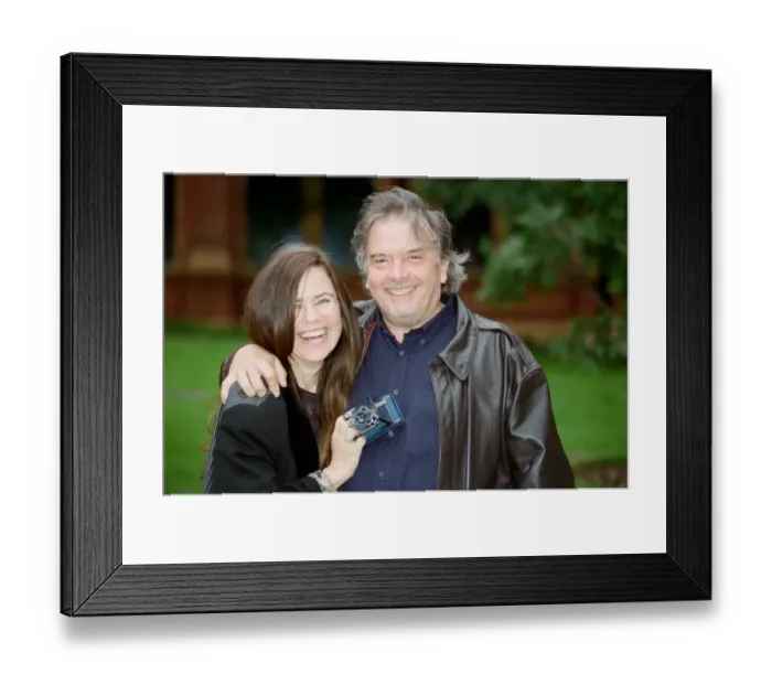 Framed Print : Koo Stark and David Bailey. 25th September 1997 Framed Print : Koo Stark and David Bailey. 25th September 1997