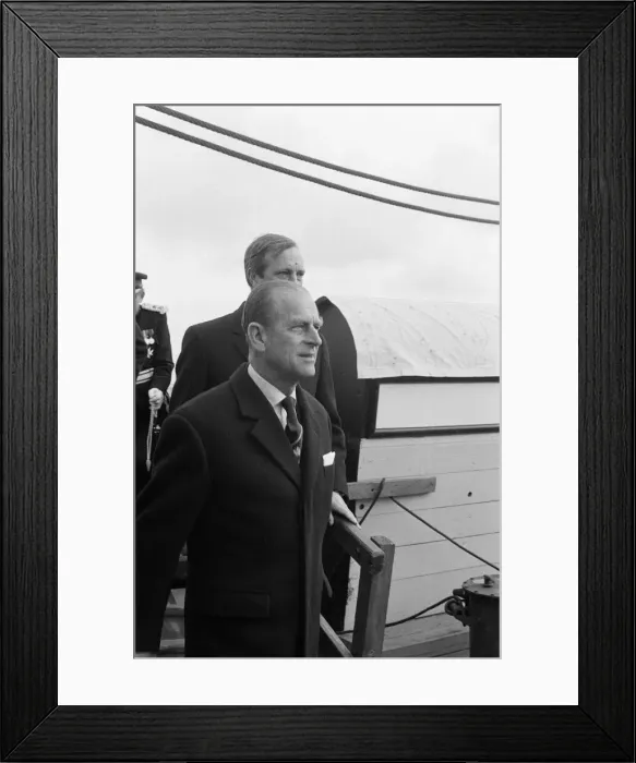 Framed Print : Prince Philip, Duke of Edinburgh, visiting HMS Warrior, Hartlepool, County Durham Framed Print : Prince Philip, Duke of Edinburgh, visiting HMS Warrior, Hartlepool, County Durham