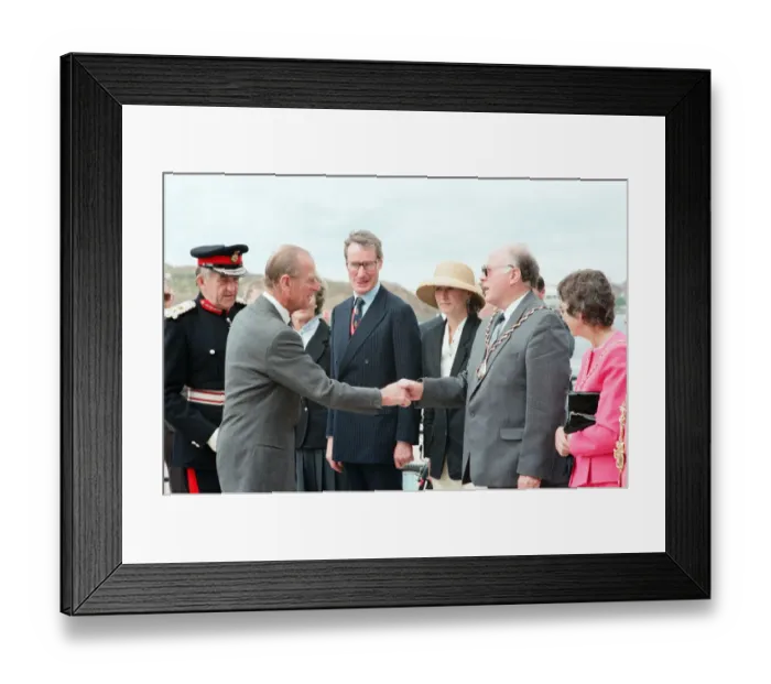 Framed Print : Prince Philip, Duke of Edinburgh, visiting Tees Barrage for its official opening Framed Print : Prince Philip, Duke of Edinburgh, visiting Tees Barrage for its official opening