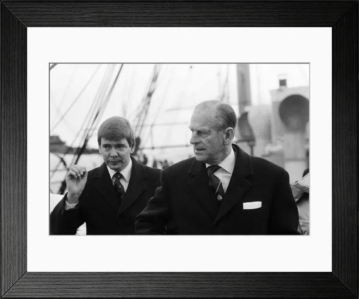 Framed Print : Prince Philip, Duke of Edinburgh, visiting HMS Warrior, Hartlepool, County Durham Framed Print : Prince Philip, Duke of Edinburgh, visiting HMS Warrior, Hartlepool, County Durham