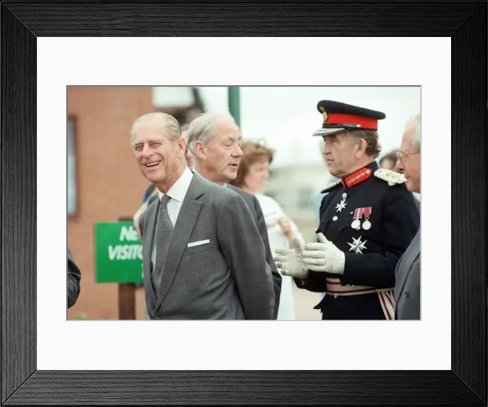 Framed Print : Prince Philip, Duke of Edinburgh, visiting Tees Barrage for its official opening Framed Print : Prince Philip, Duke of Edinburgh, visiting Tees Barrage for its official opening