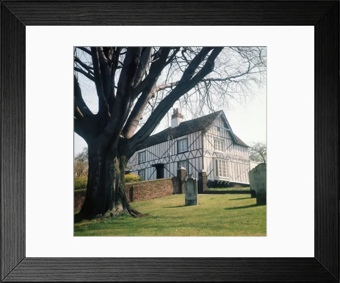 Framed Print : White timbered house, St Albans, Hertfordshire. 1973