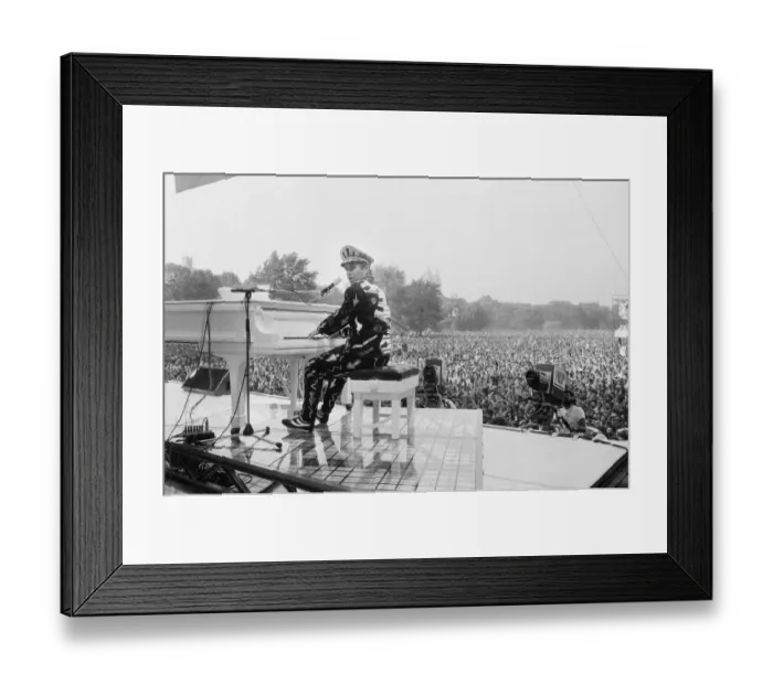 Framed Print : Elton John performing in Central Park, New York, America