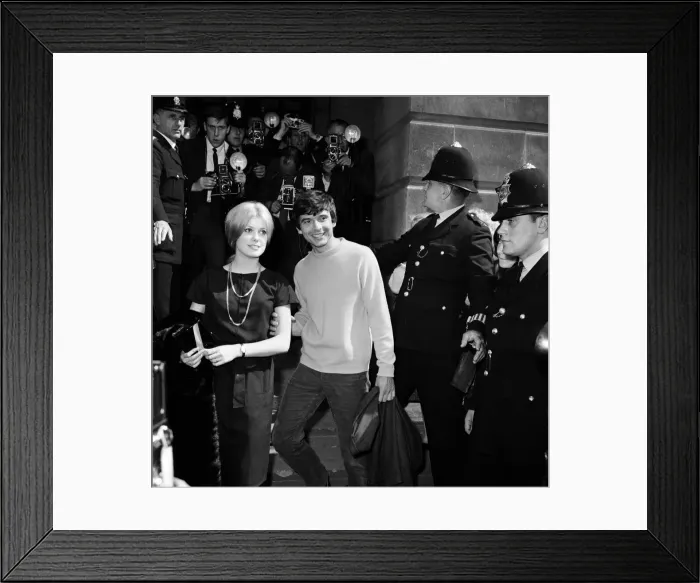 Framed Print : Photographer David Bailey, 27 years old, marries French actress Catherine Deneuve Framed Print : Photographer David Bailey, 27 years old, marries French actress Catherine Deneuve