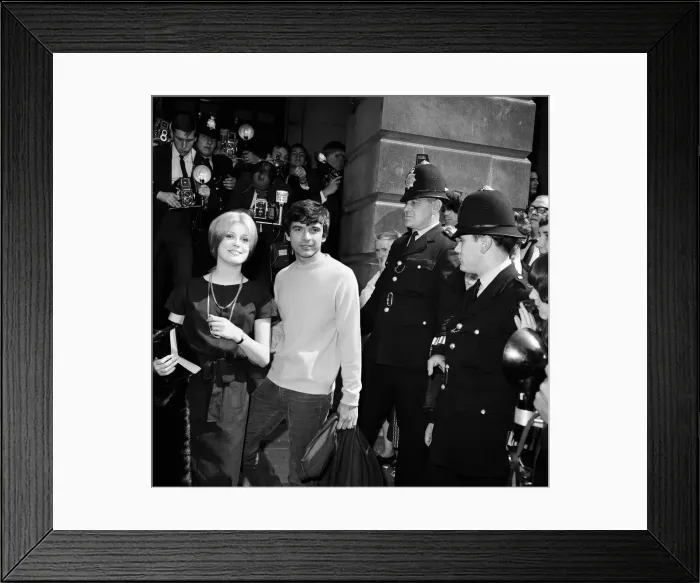 Framed Print : Photographer David Bailey, 27 years old, marries French actress Catherine Deneuve