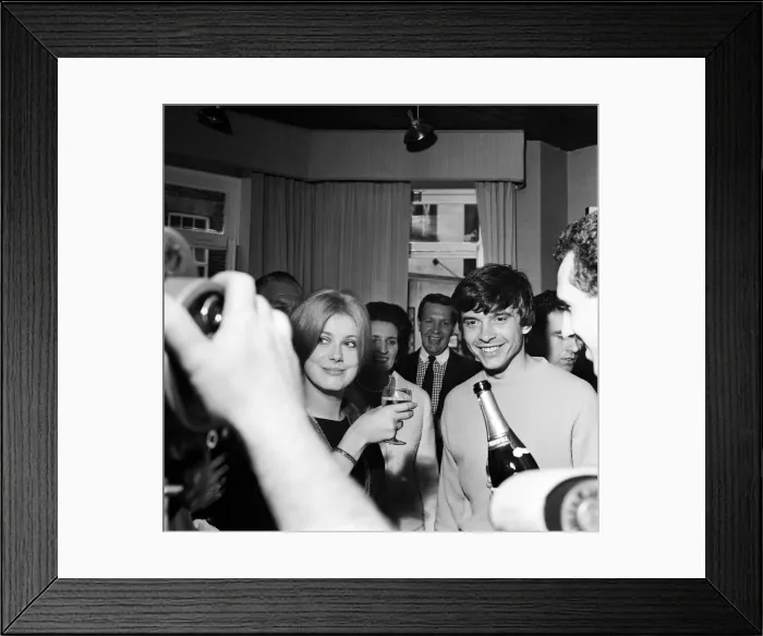 Framed Print : Photographer David Bailey, 27 years old, marries French actress Catherine Deneuve