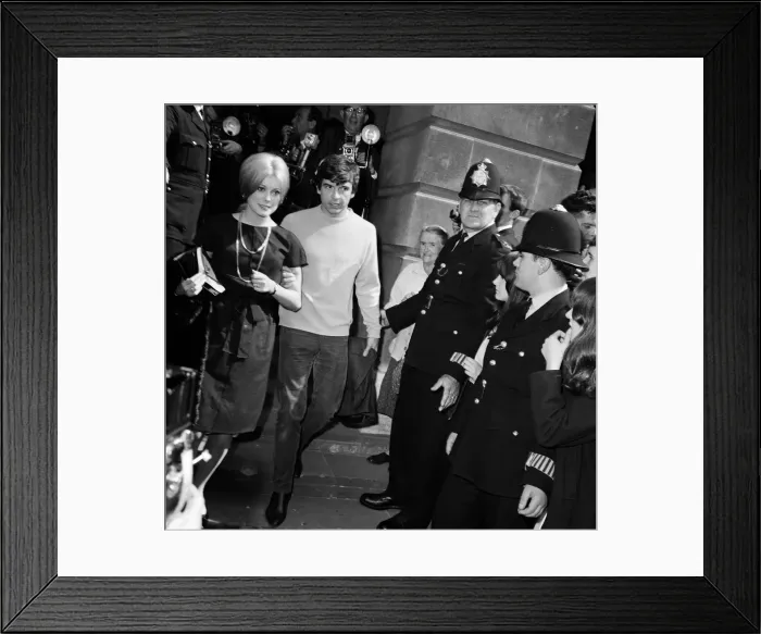 Framed Print : Photographer David Bailey, 27 years old, marries French actress Catherine Deneuve