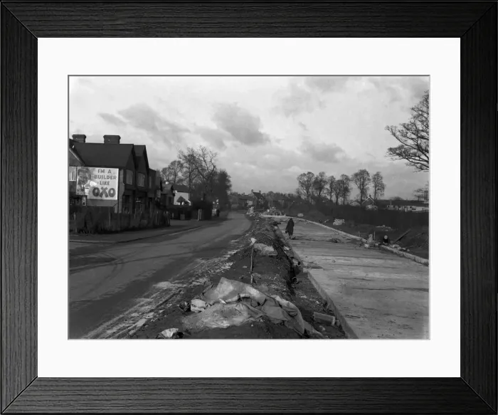 Framed Print : New dual carriageway, Swakeleys Road, Ickenham. 15th February 1935 Framed Print : New dual carriageway, Swakeleys Road, Ickenham. 15th February 1935