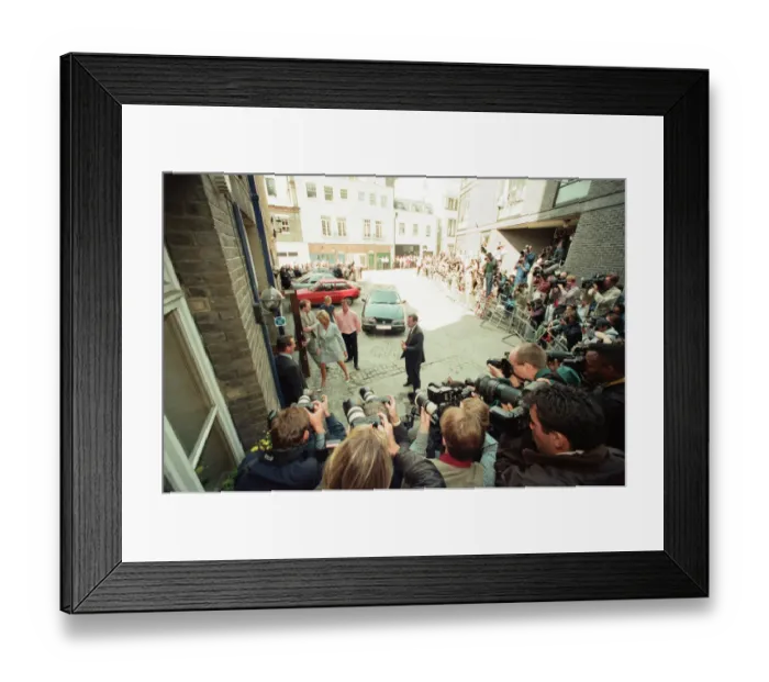 Framed Print : Princess Diana, keeps her first engagement as a divorced woman