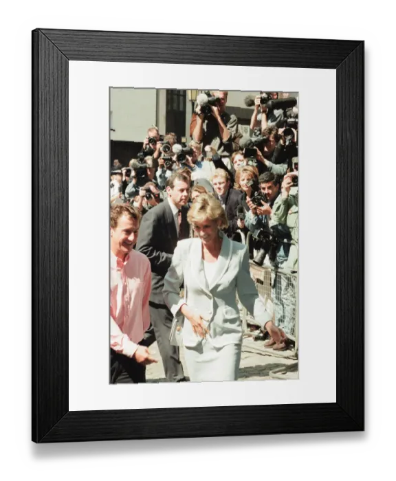 Framed Print : Princess Diana, keeps her first engagement as a divorced woman