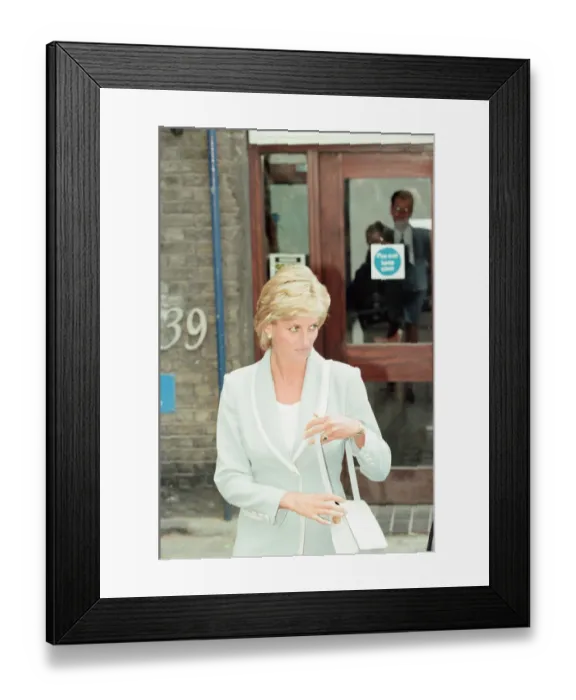 Framed Print : Princess Diana, keeps her first engagement as a divorced woman