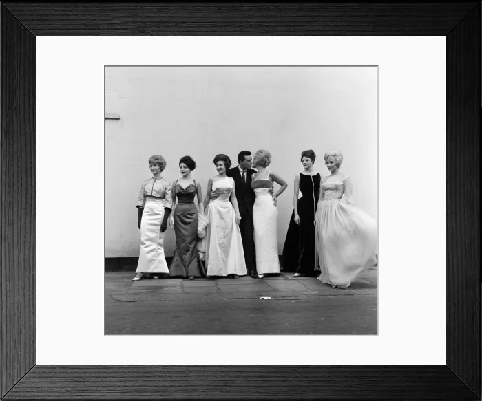 Framed Print : Six actresses line up at Cornwall Gardens, Kensington for a fitting and a photo call Framed Print : Six actresses line up at Cornwall Gardens, Kensington for a fitting and a photo call