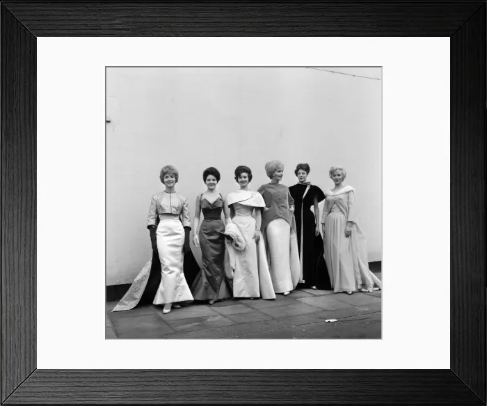 Framed Print : Six actresses line up at Cornwall Gardens, Kensington for a fitting and a photo call Framed Print : Six actresses line up at Cornwall Gardens, Kensington for a fitting and a photo call