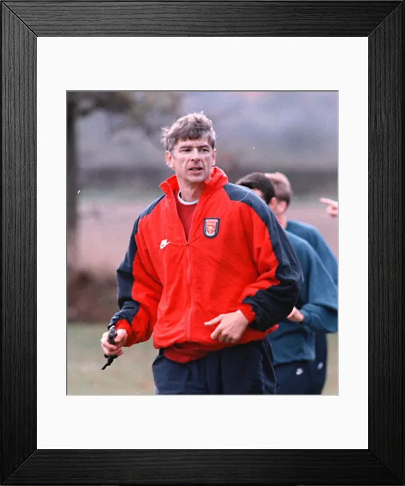Framed Print : Arsenal Manger Arsene Wenger at their London Colney training ground 1996