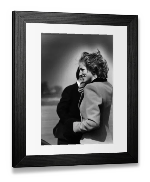 Framed Print : Princess Diana, HRH The Princess of Wales at Newcastle Airport for her departure from Framed Print : Princess Diana, HRH The Princess of Wales at Newcastle Airport for her departure from