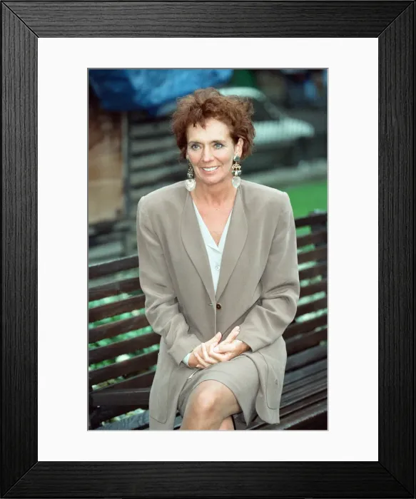 Framed Print : Sue Johnston attends a photocall for ITV series Medics. 12th March 1992 Framed Print : Sue Johnston attends a photocall for ITV series Medics. 12th March 1992