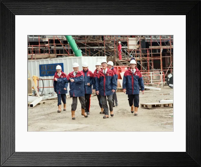Framed Print : Prince Philip, Duke of Edinburgh, at Trafalgar John Brown Offshore module yard at Port Framed Print : Prince Philip, Duke of Edinburgh, at Trafalgar John Brown Offshore module yard at Port