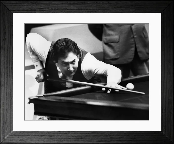 Framed Print : Snooker player Joe Johnson in action during the 1986 World Championship Final against