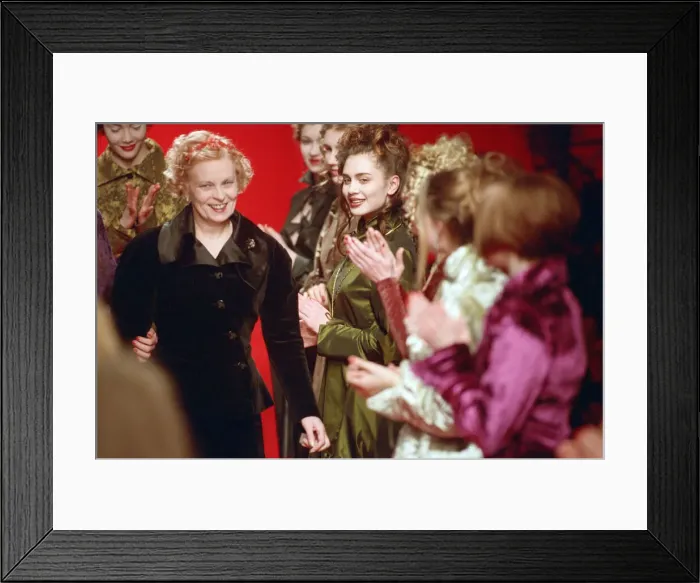 Framed Print : British fashion designer Vivienne Westwood pictured at her show at the Natural History Framed Print : British fashion designer Vivienne Westwood pictured at her show at the Natural History