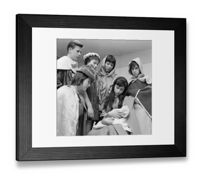 Framed Print : Children in rehearsals for Christmas Play at Pestalozzi Village for Children in Framed Print : Children in rehearsals for Christmas Play at Pestalozzi Village for Children in