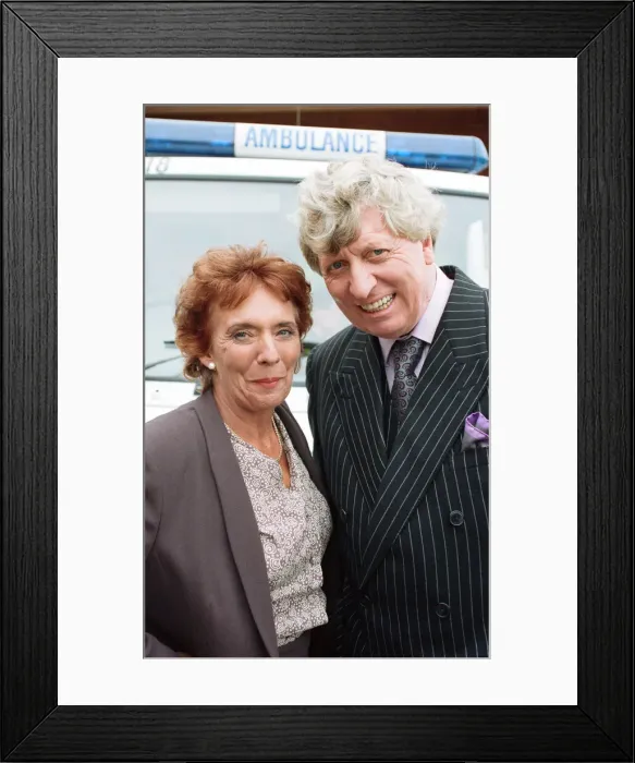 Framed Print : Sue Johnston and Tom Baker attend a photocall for ITV series Medics
