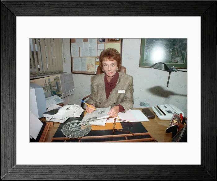 Framed Print : Sue Johnston attends a photocall for ITV series Medics. 1st October 1991 Framed Print : Sue Johnston attends a photocall for ITV series Medics. 1st October 1991