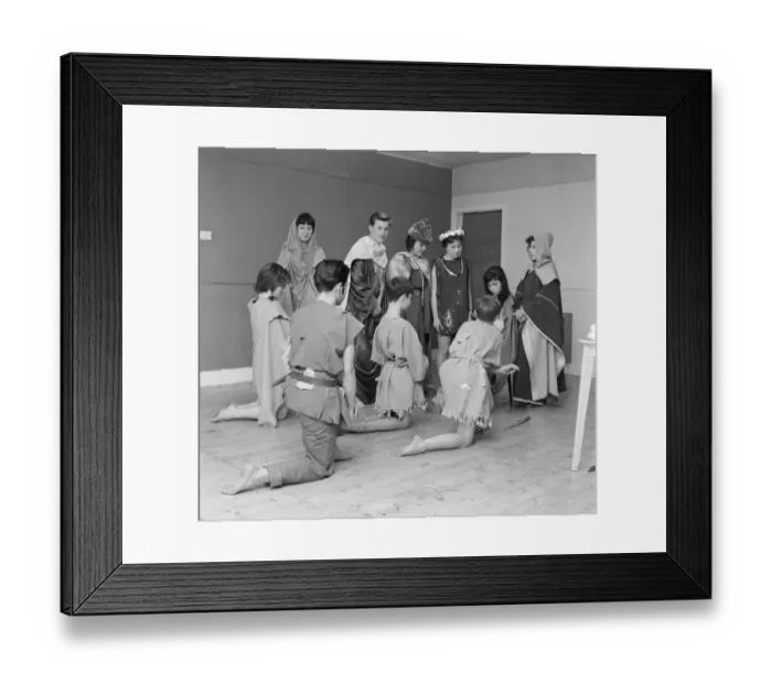 Framed Print : Children in rehearsals for Christmas Play at Pestalozzi Village for Children in