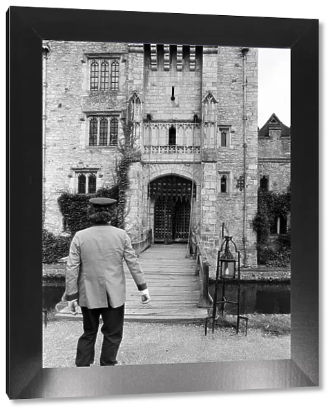 Tom Baker on location at Hever Castle, where he is making a comedy film. 18th August 1982