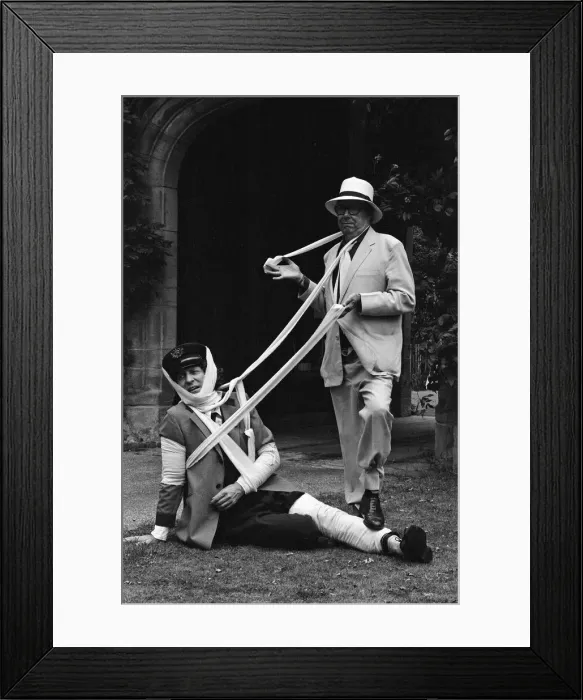 Framed Print : Eric Morecambe and Tom Baker on location at Hever Castle Framed Print : Eric Morecambe and Tom Baker on location at Hever Castle