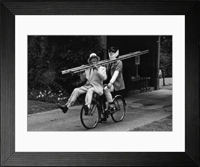 Framed Print : Eric Morecambe and Tom Baker on location at Hever Castle Framed Print : Eric Morecambe and Tom Baker on location at Hever Castle