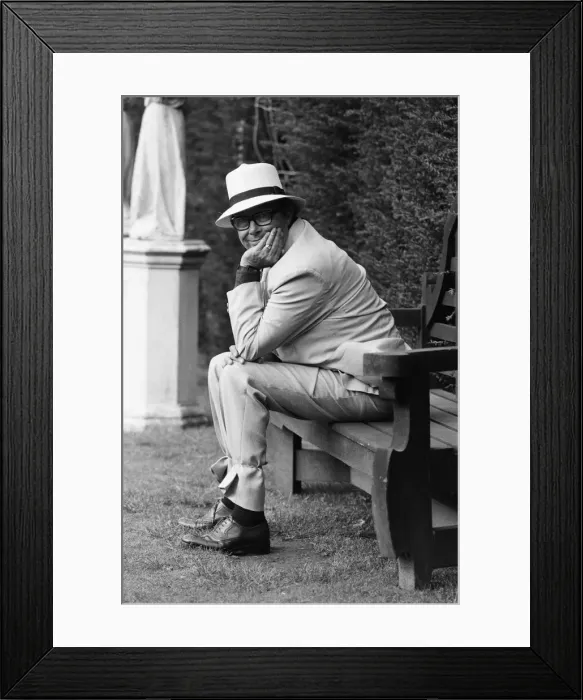 Framed Print : Eric Morecambe on location at Hever Castle, where he is making a comedy film Framed Print : Eric Morecambe on location at Hever Castle, where he is making a comedy film