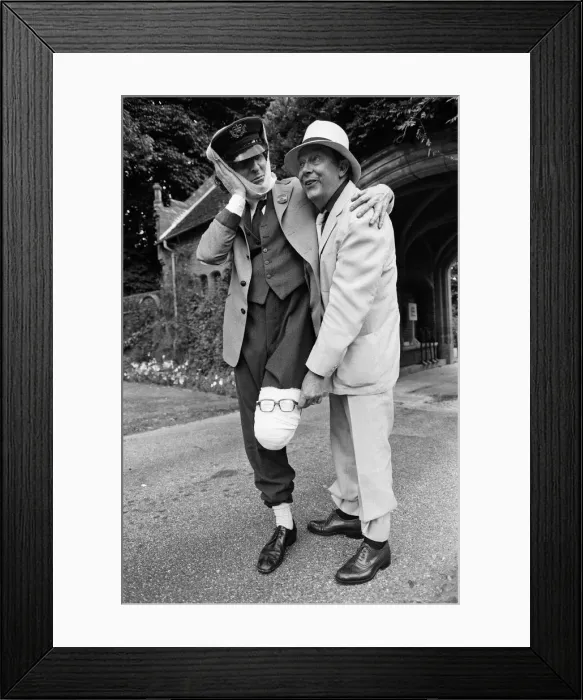 Framed Print : Eric Morecambe and Tom Baker on location at Hever Castle Framed Print : Eric Morecambe and Tom Baker on location at Hever Castle