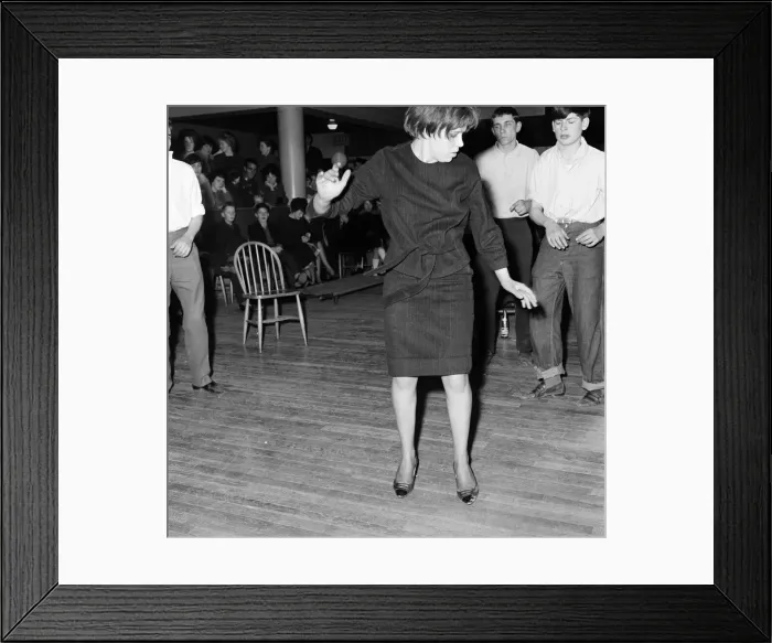Framed Print : Young people taking part in a twisting dance competition Framed Print : Young people taking part in a twisting dance competition