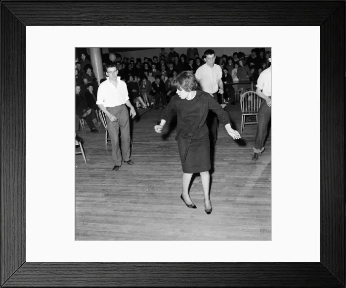 Framed Print : Young people taking part in a twisting dance competition Framed Print : Young people taking part in a twisting dance competition