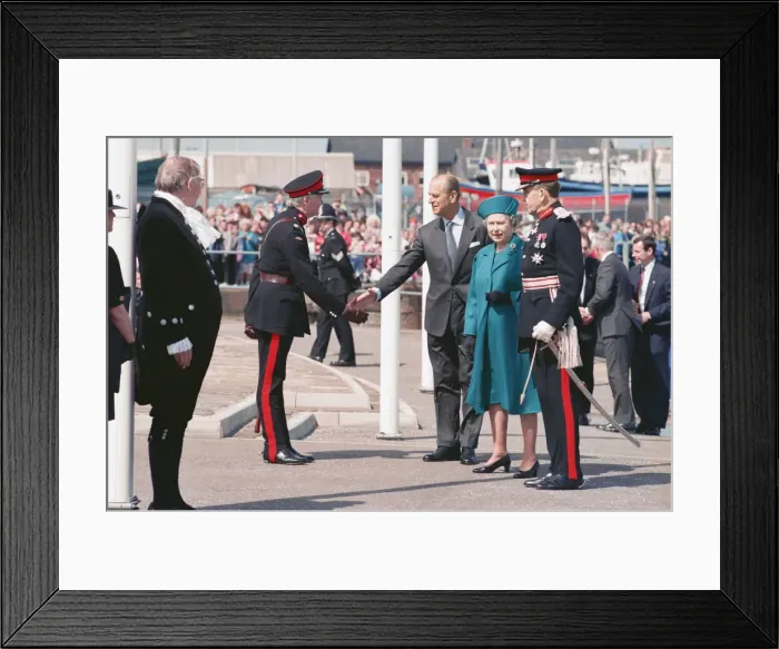 Framed Print : Queen Elizabeth II and Prince Philip visiting Hartlepool Marina. 18th May 1993