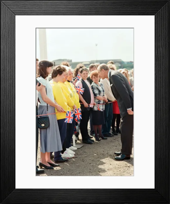Framed Print : Queen Elizabeth II and Prince Philip visiting Hartlepool Marina. 18th May 1993