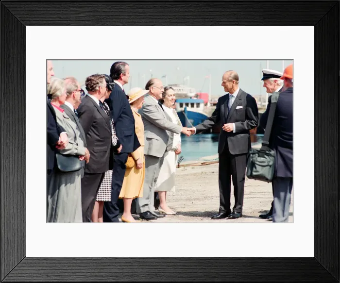 Framed Print : Queen Elizabeth II and Prince Philip visiting Hartlepool Marina. 18th May 1993 Framed Print : Queen Elizabeth II and Prince Philip visiting Hartlepool Marina. 18th May 1993