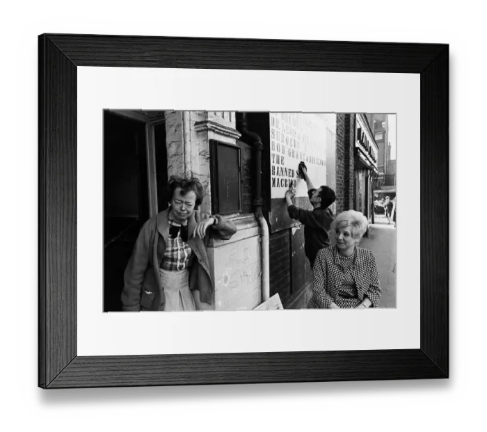 Framed Print : Joan Littlewood outside Theatre Royal Stratford East. 14th March 1967
