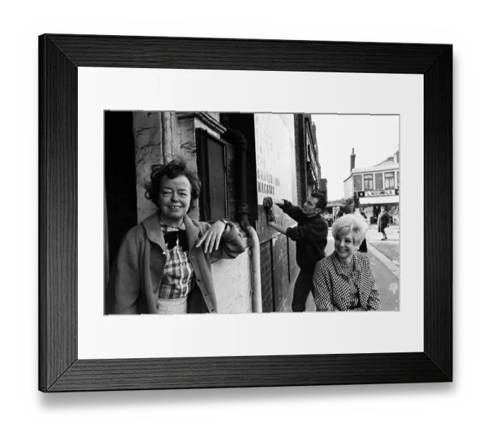 Framed Print : Joan Littlewood outside Theatre Royal Stratford East. 14th March 1967